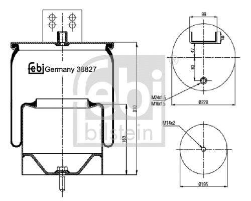 Bellow, air suspension (38827)