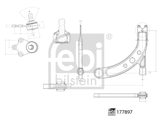 Control/Trailing Arm, wheel suspension