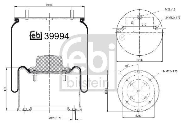 Bellow, air suspension (39994)