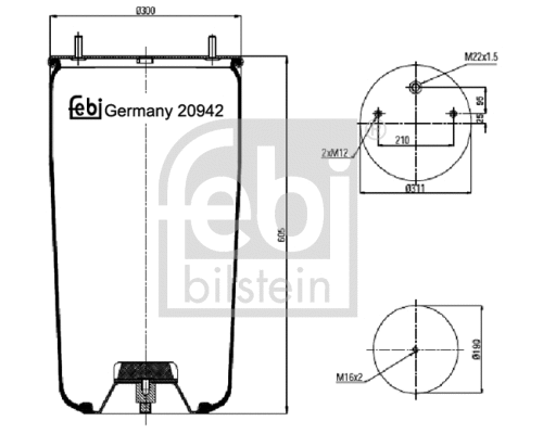 Bellow, air suspension (20942)