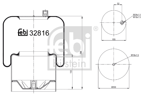 Bellow, air suspension (32816)