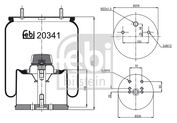 Bellow, air suspension (20341)