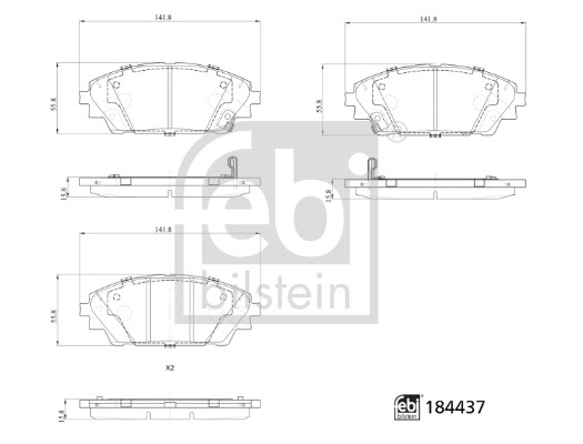 Brake Pad Set, disc brake (184437)