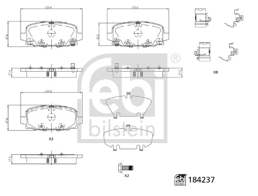 Brake Pad Set, disc brake (184237)