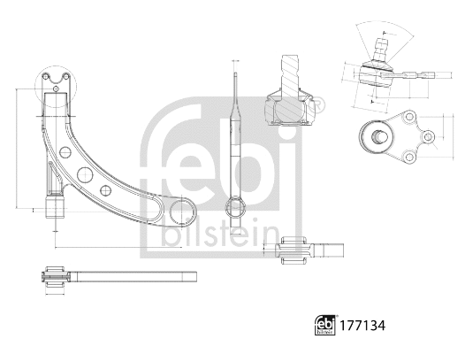 Control/Trailing Arm, wheel suspension
