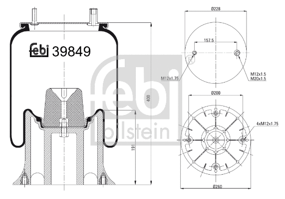 Bellow, air suspension (39849)