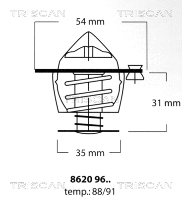Thermostat, coolant (8620 9688)