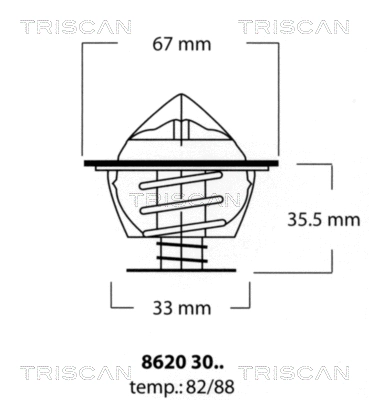 Thermostat, coolant (8620 3082)