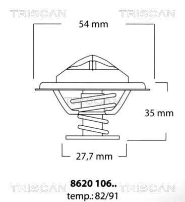 Thermostat, coolant (8620 10691)