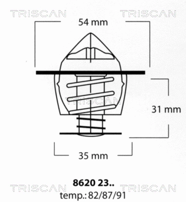 Thermostat, coolant (8620 2387)