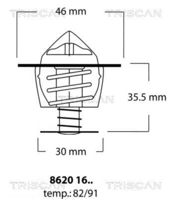 Thermostat, coolant (8620 1682)