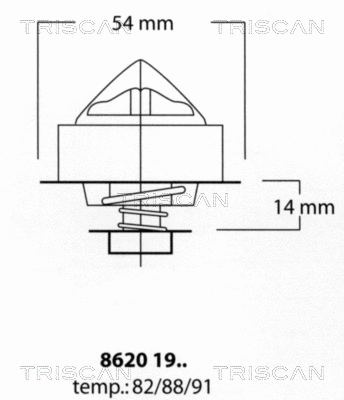 Thermostat, coolant (8620 1988)