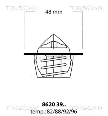 Thermostat, coolant (8620 3988)