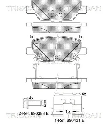Brake Pad Set, disc brake (8110 15075)