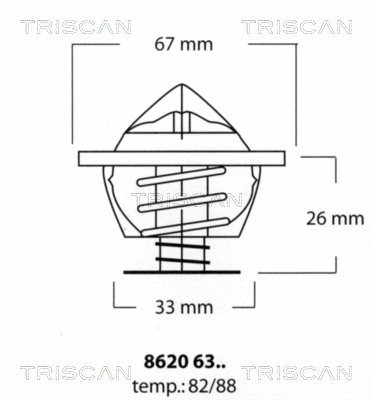 Thermostat, coolant (8620 6382)