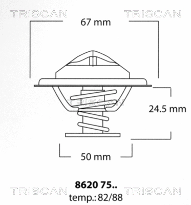 Thermostat, coolant (8620 7582)