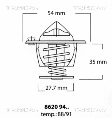 Thermostat, coolant (8620 9488)