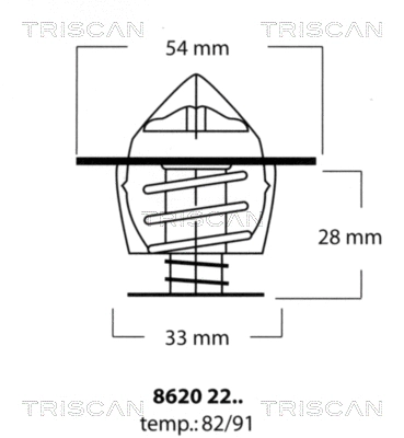 Thermostat, coolant (8620 2291)
