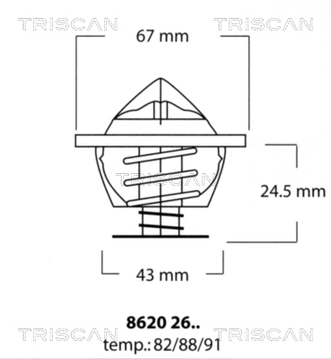 Thermostat, coolant (8620 2682)