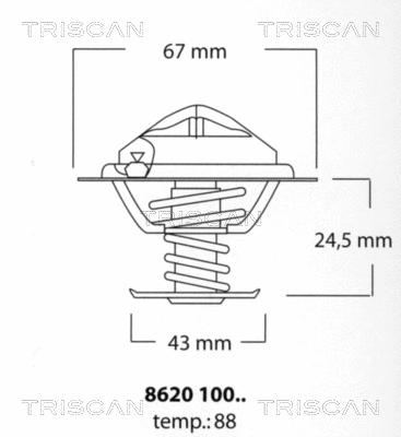 Thermostat, coolant (8620 10088)