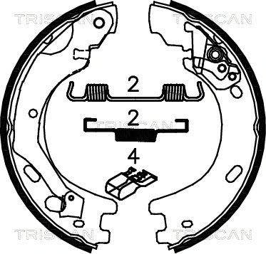 Brake Shoe Set, parking brake (8100 17014)