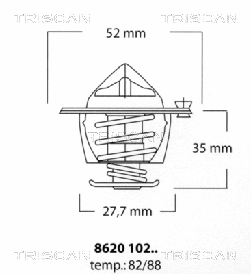Thermostat, coolant (8620 10282)