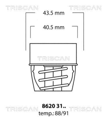 Thermostat, coolant (8620 3188)