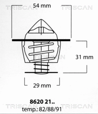 Thermostat, coolant (8620 2188)