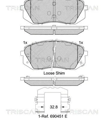 Brake Pad Set, disc brake (8110 43054)