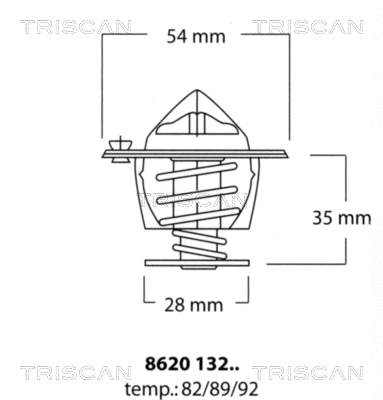Thermostat, coolant (8620 13282)
