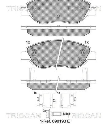 Brake Pad Set, disc brake (8110 15073)
