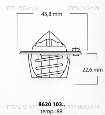 Thermostat, coolant (8620 10388)