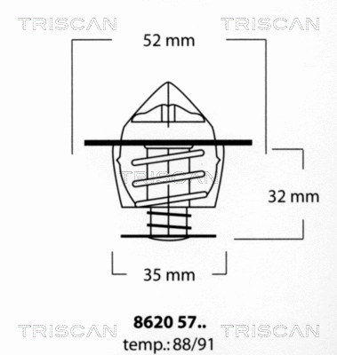 Thermostat, coolant (8620 5791)