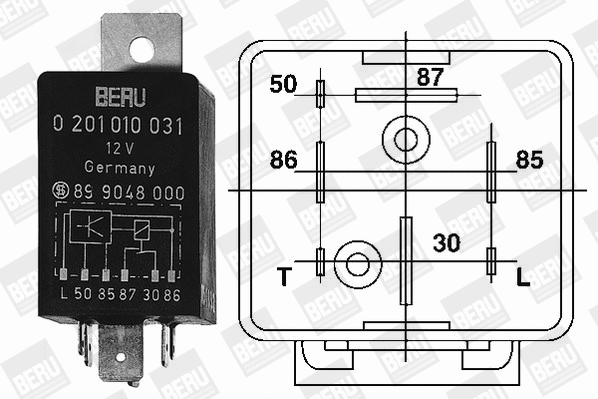 Relay, glow plug system
