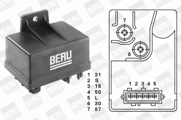 Relay, glow plug system