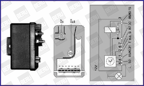 Relay, glow plug system