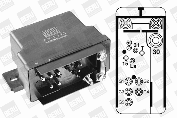Relay, glow plug system
