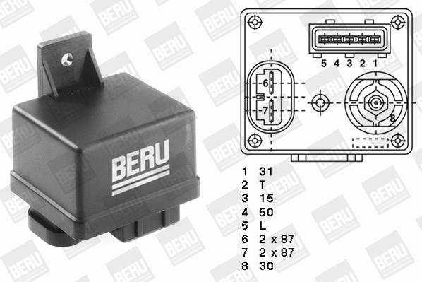 Relay, glow plug system