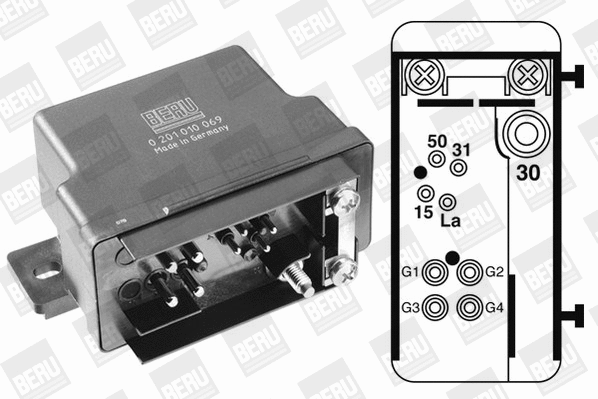 Relay, glow plug system