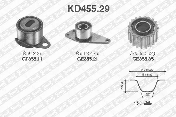 Timing Belt Kit (KD455.29)