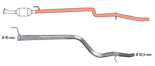 Repair Pipe, catalytic converter (91 32 1509)