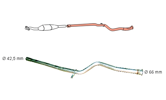 Repair Pipe, catalytic converter (91 22 0083)