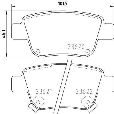 Brake Pad Set, disc brake (T3130)