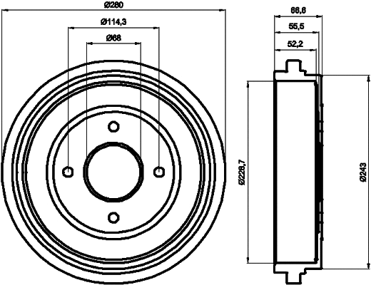 Brake Drum (61233)
