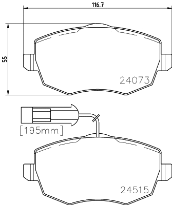 Brake Pad Set, disc brake (T1649)