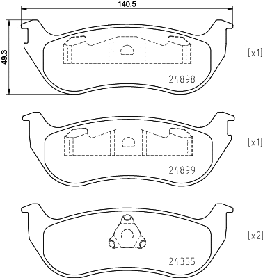 Brake Pad Set, disc brake (T1965)