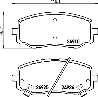 Brake Pad Set, disc brake (T1907)