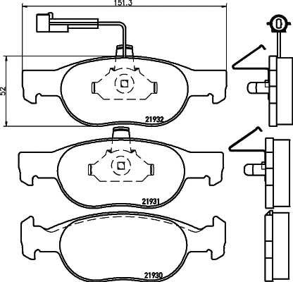 Brake Pad Set, disc brake (T1098)