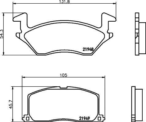 Brake Pad Set, disc brake (T3054)