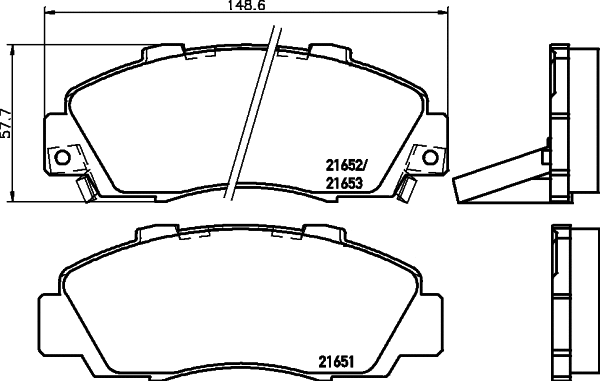 Brake Pad Set, disc brake (T3016)